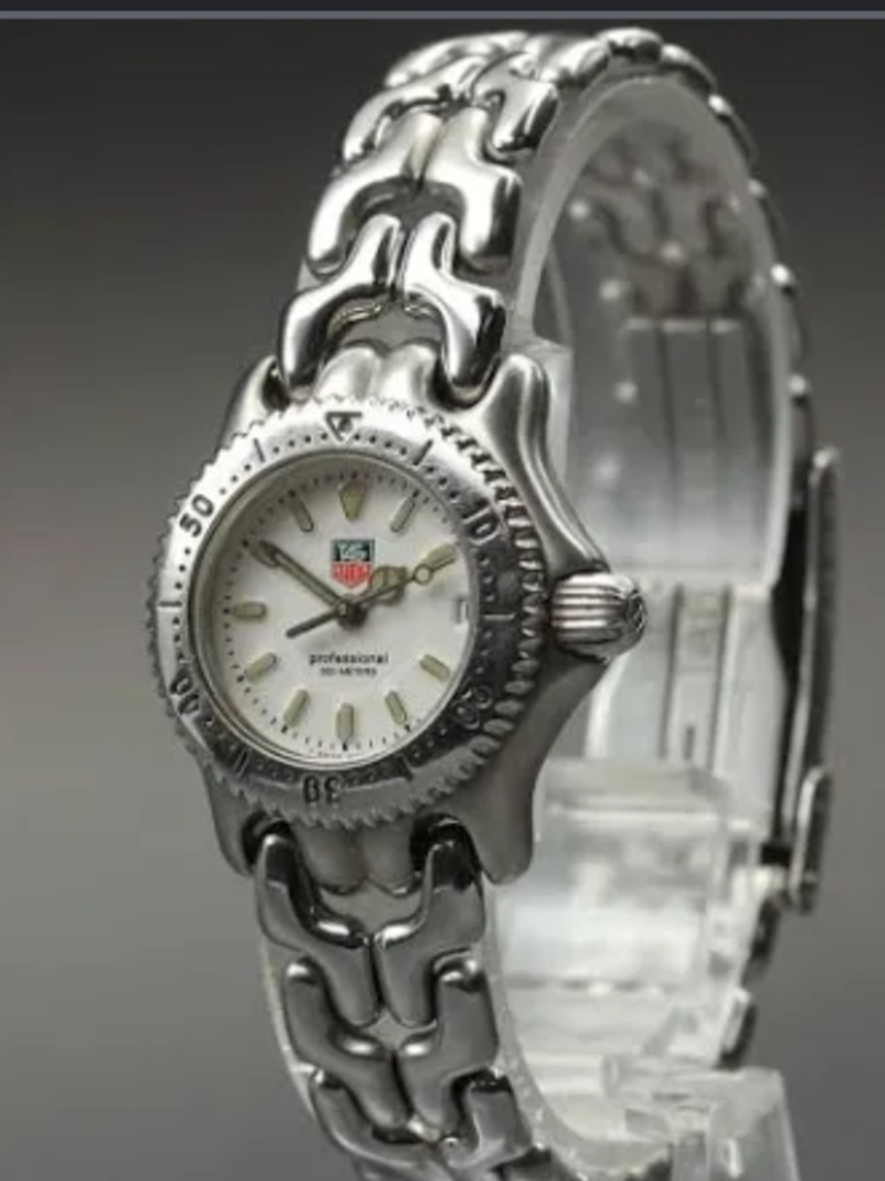Tag Heuer Silver Stainless Steel Watch with White Dial